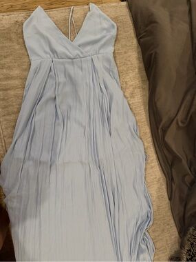Forever 21 Powder Blue Pleated V-Neck Maxi Dress